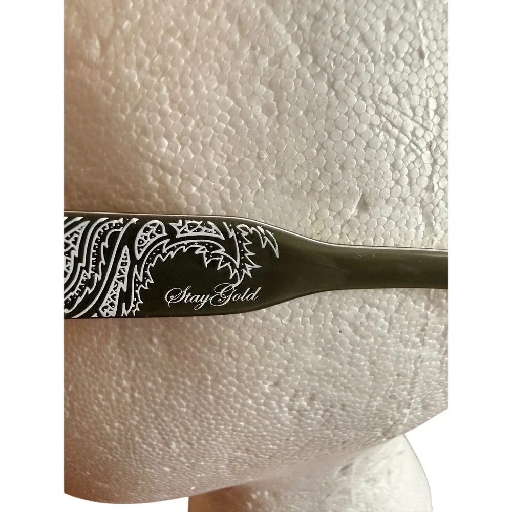 Vtg 90's Stay Gold‎ Transform Oversized Sunglasses Green Paisley 59-18-135